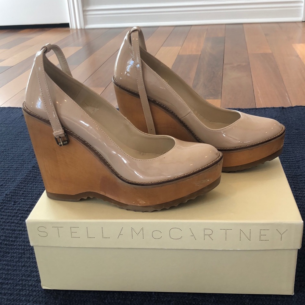 Stella McCartney Patent Wooden Wedge